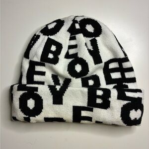 Obey Unisex Stacked Black and White Beanie